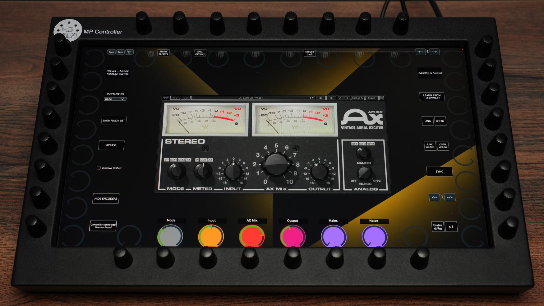 MP Controller displaying Waves plugin interface