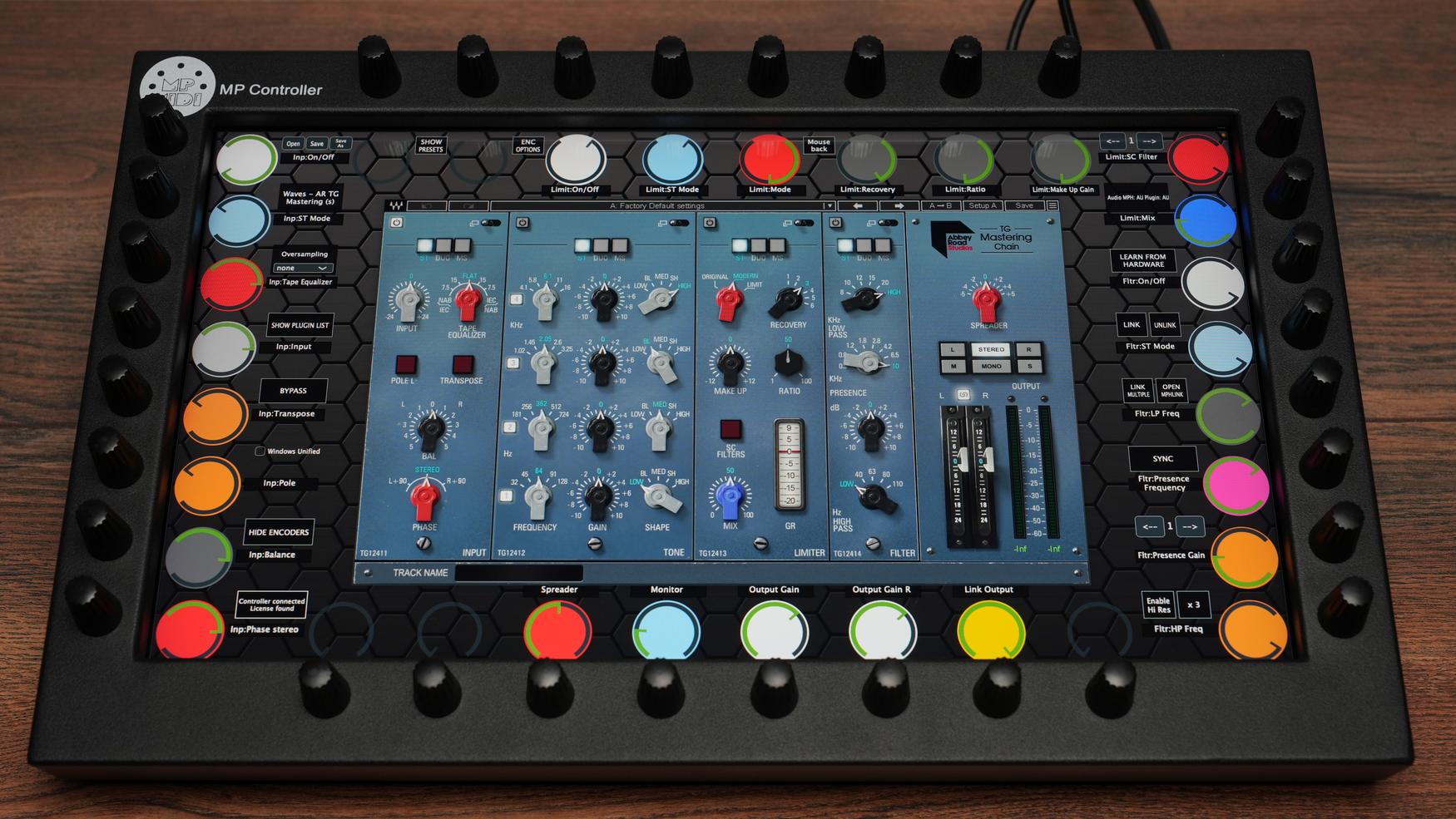 Waves plugin on MP Controller with visual feedback