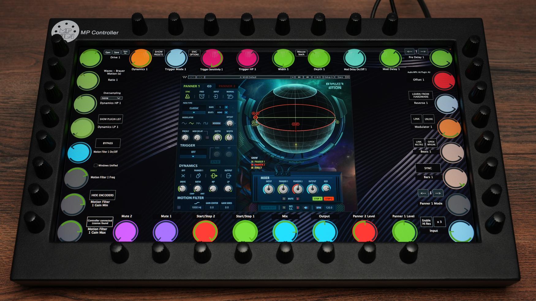 Waves plugin visual feedback on MP Controller screen
