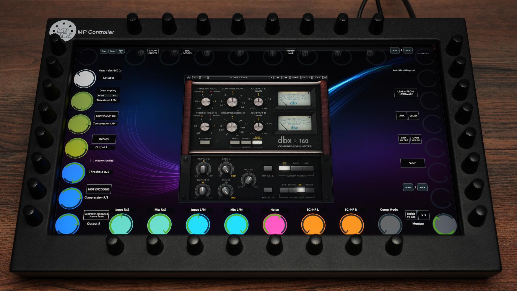 High-resolution encoder control for Waves plugins