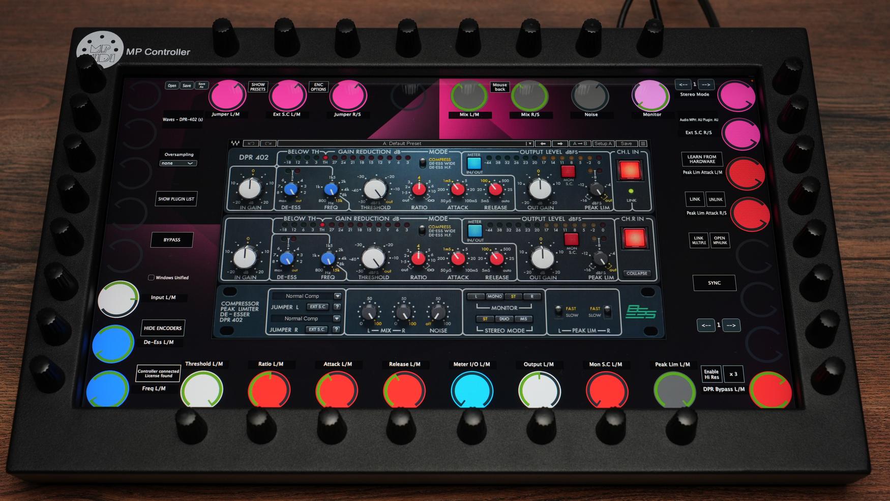 Waves plugin integration with MP Controller hardware