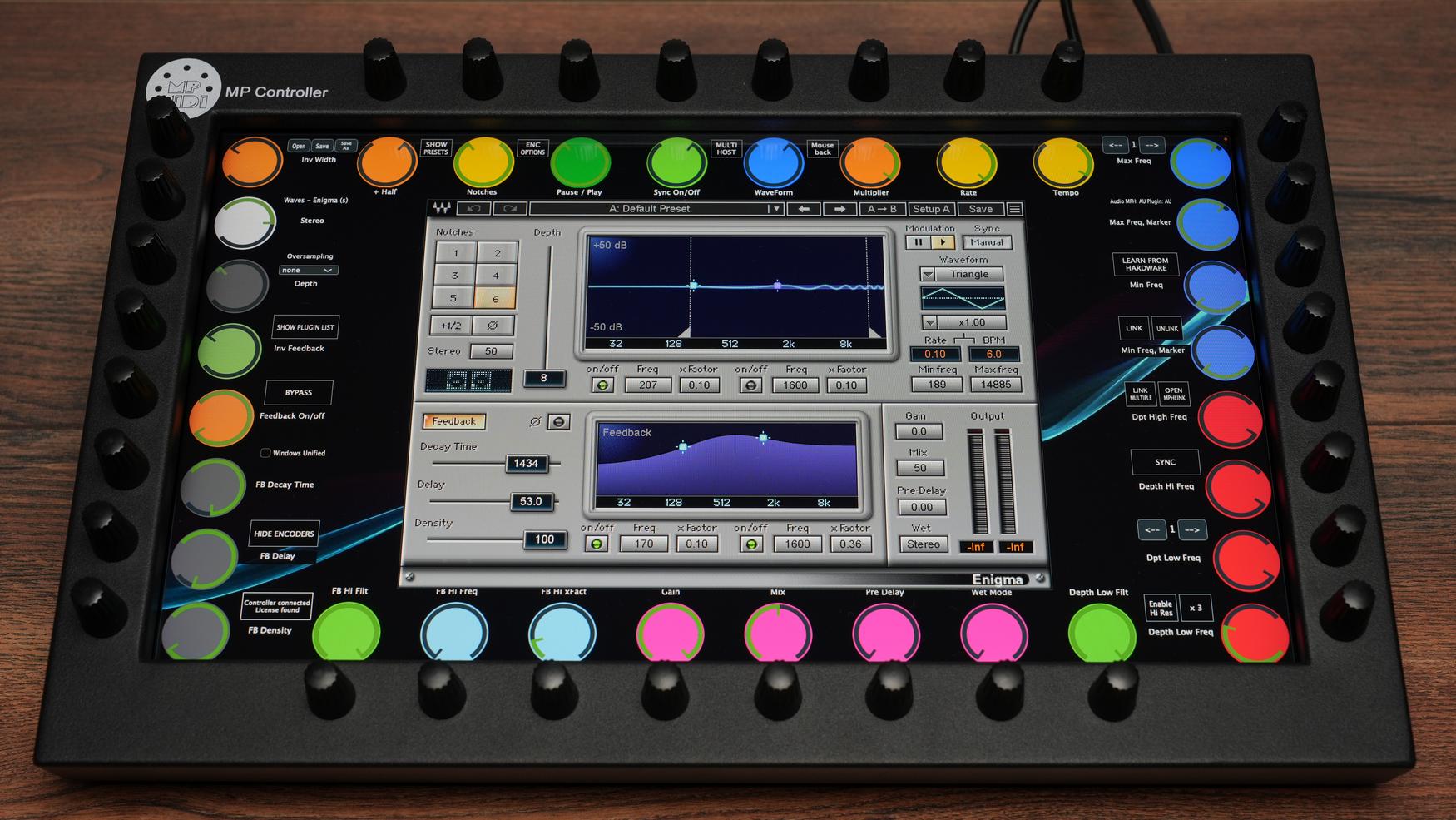 Waves plugin parameter control with encoders