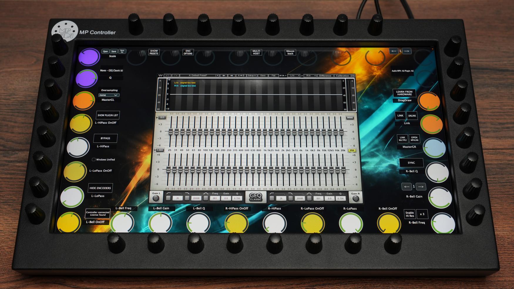 MP Controller touchscreen showing Waves plugin