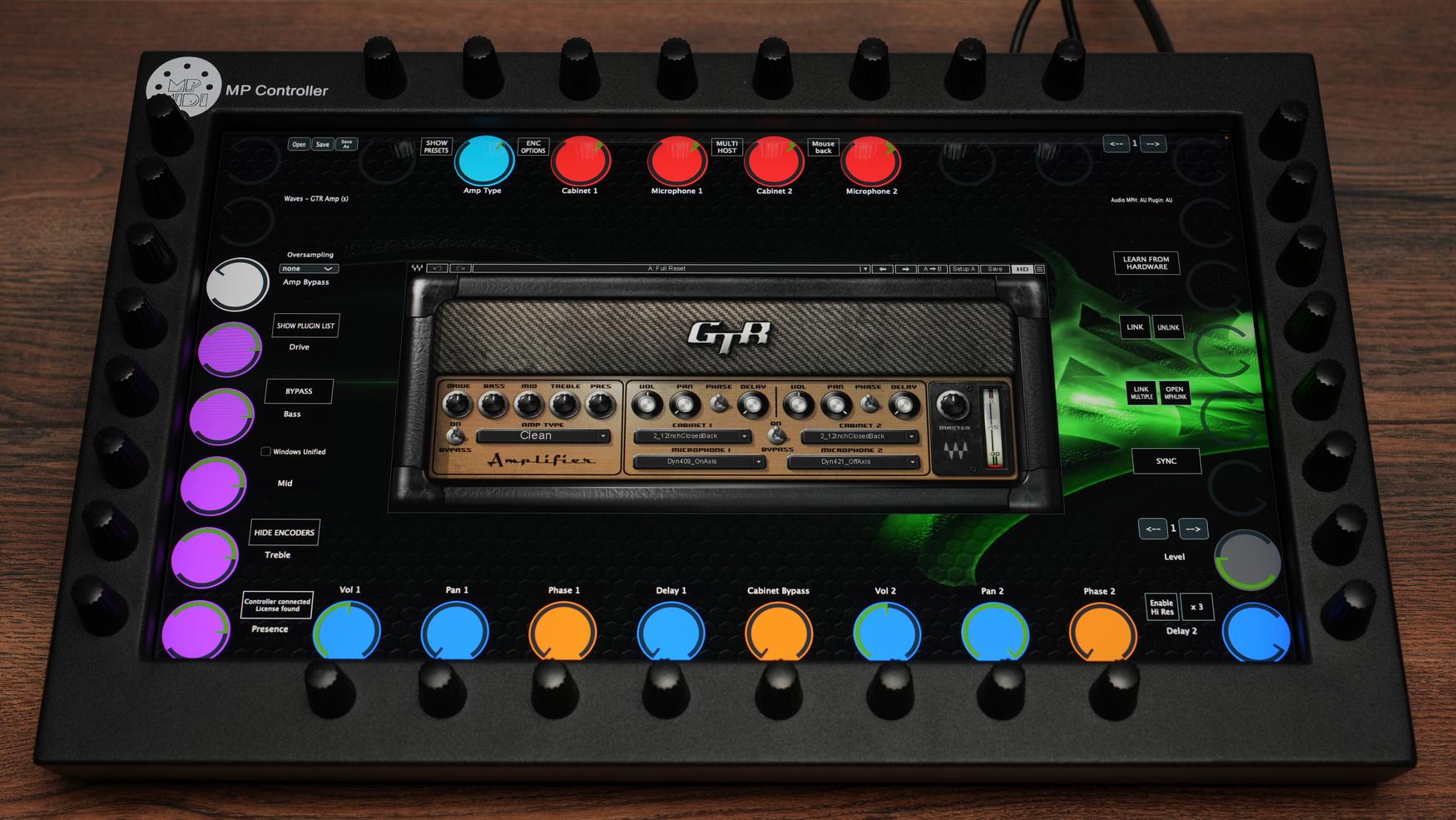 Tactile control of professional Waves plugins