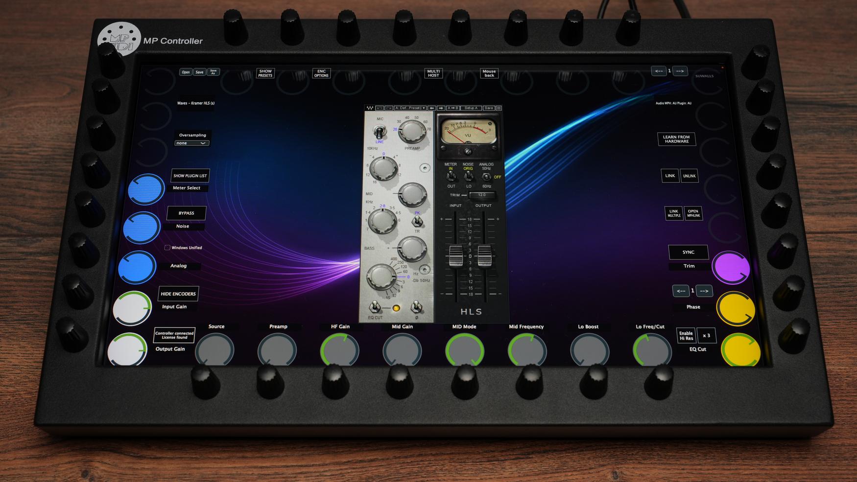 Tactile Waves plugin control with hardware feedback