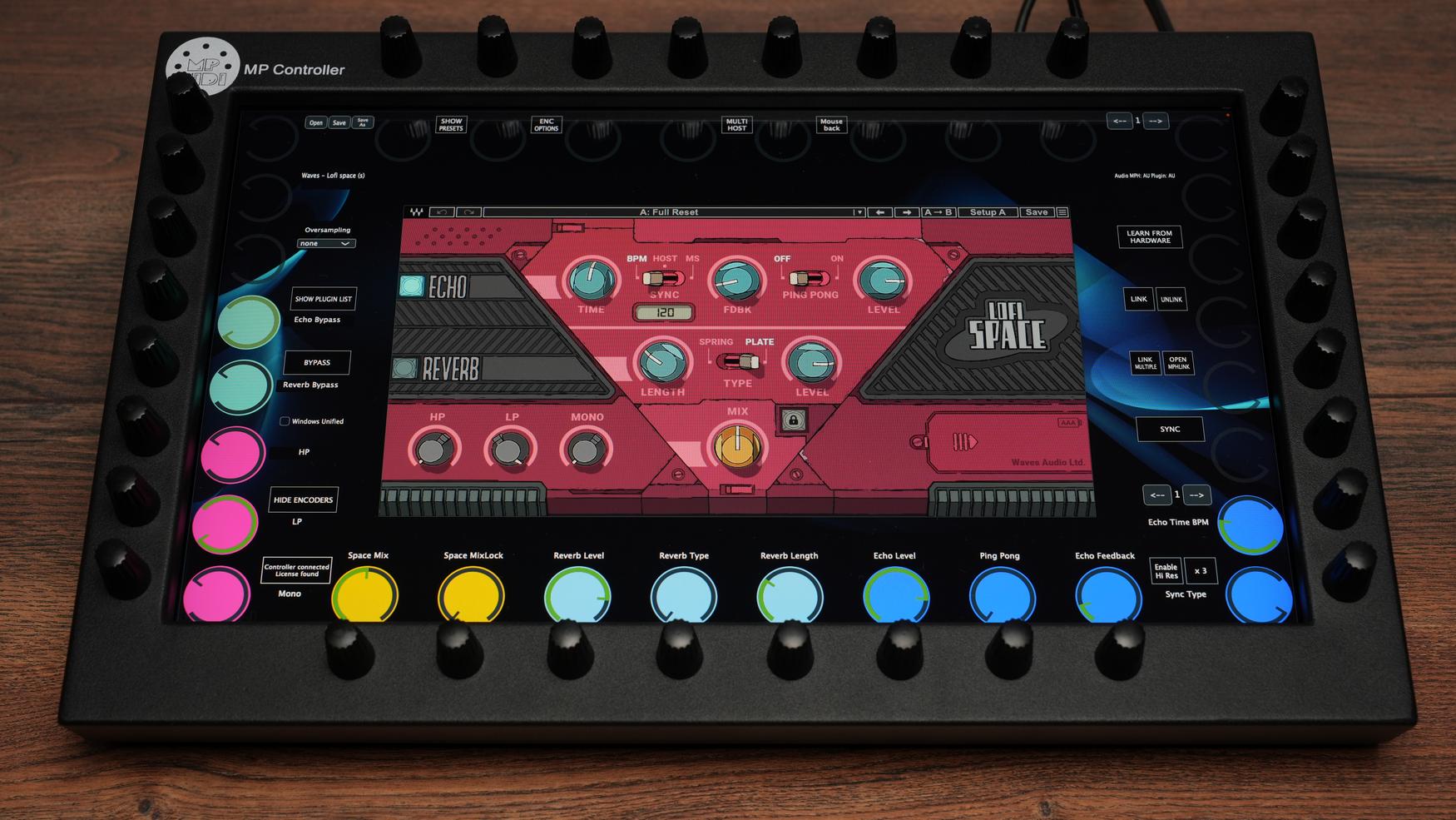 Waves plugin hardware control with visual feedback