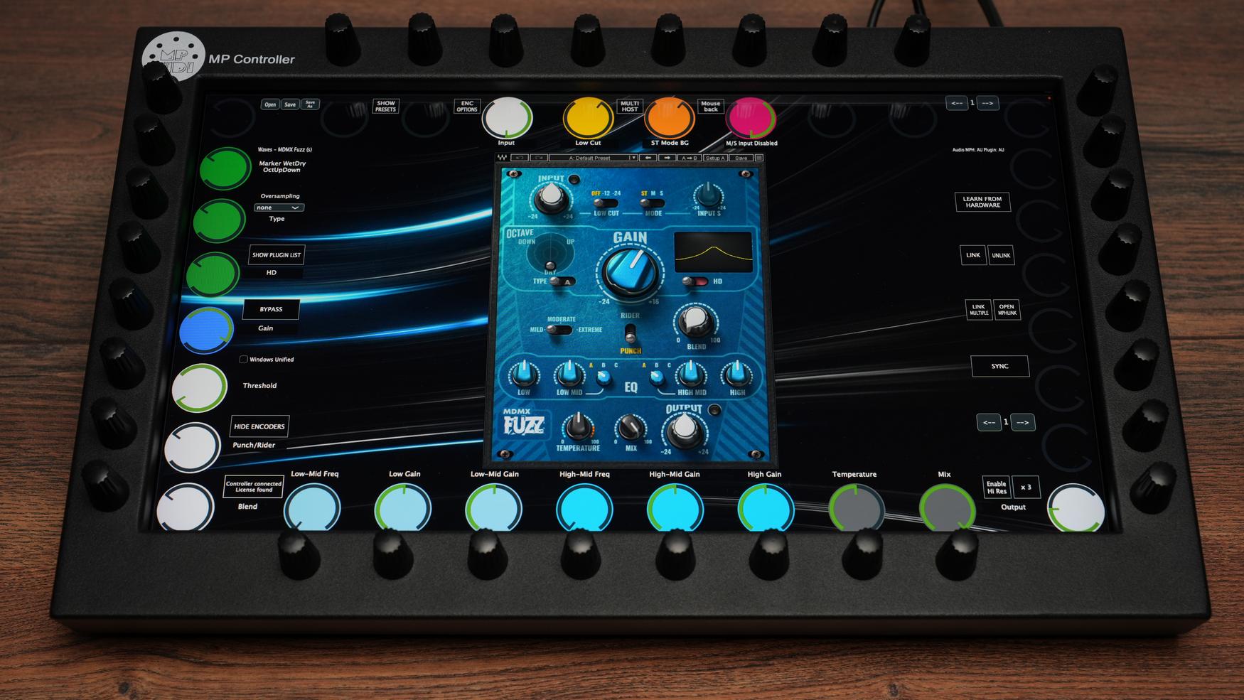 Tactile control of professional Waves audio plugins