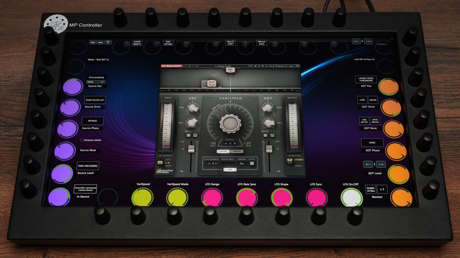 Tactile Waves plugin control with visual parameter feedback