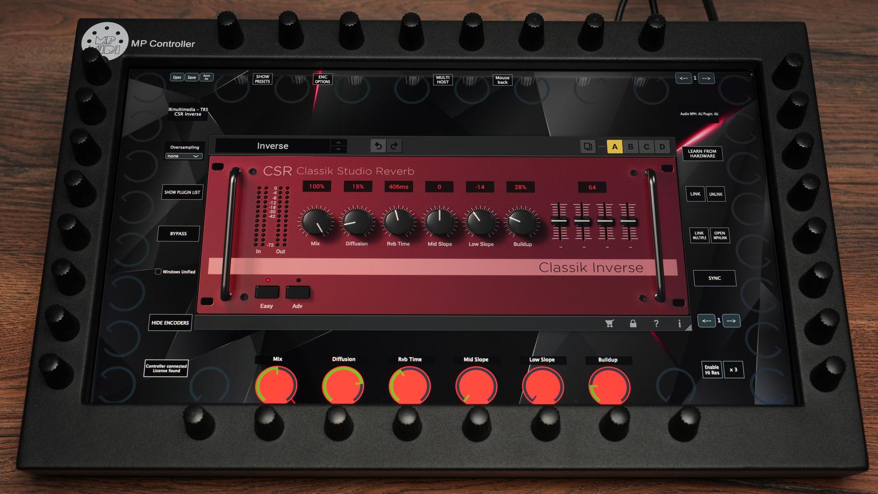 IK Multimedia CSR Classic Studio Reverb - Inverse on MP Controller
